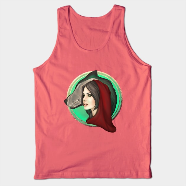 Wolf Girl - Red Riding Hood Tank Top by CatAstropheBoxes